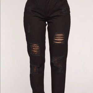 High waisted boyfriend jeans